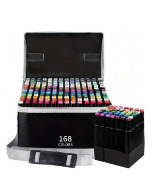 168 Color Art Markers Set - Vibrant, Blendable, And Non-Staining Markers For Art Beginners - Perfect For Coloring, Drawing, Sketching, Card Making