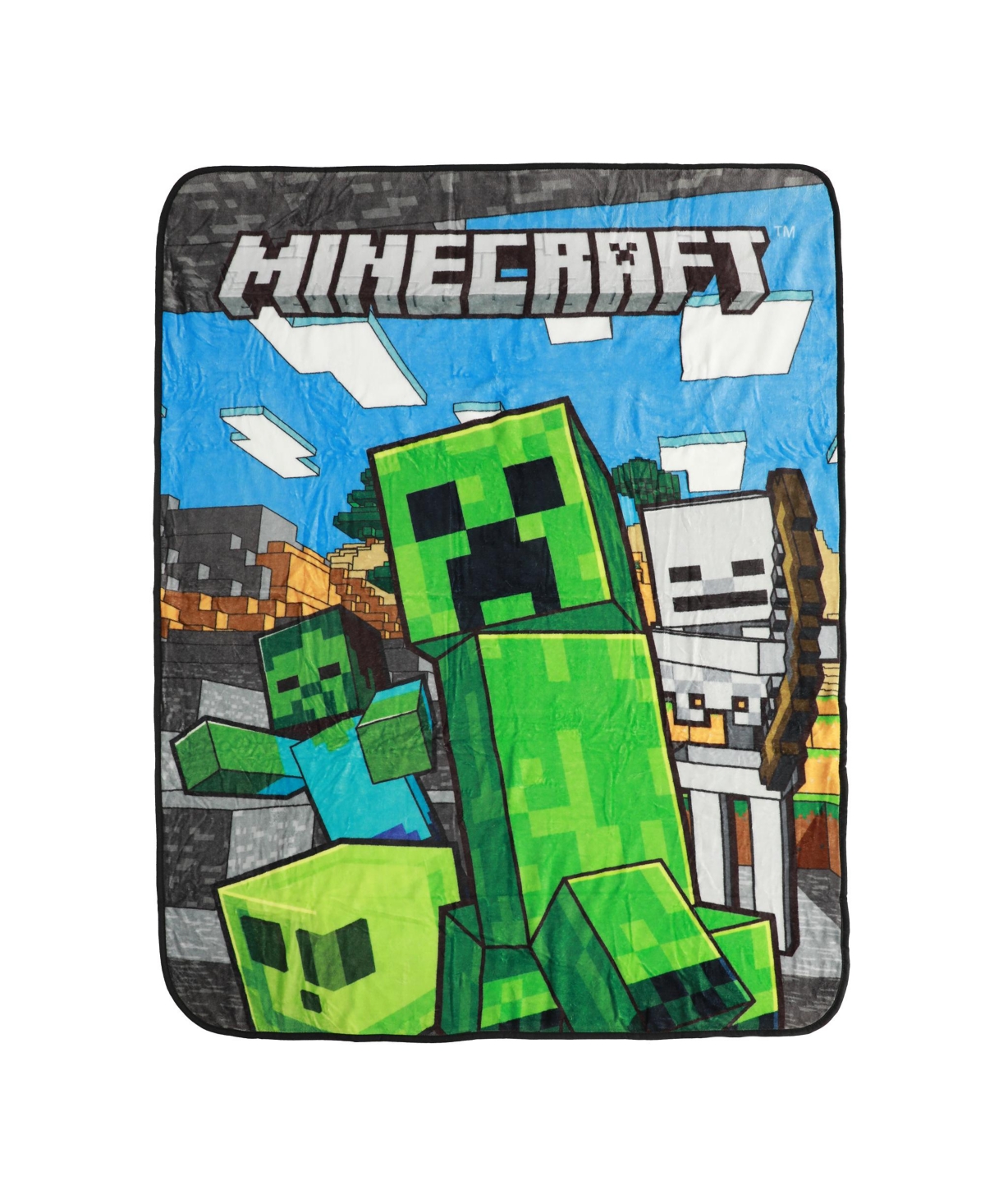Minecraft Creeper 4-Piece Travel Set - Duffel Bag, Drawstring Backpack, Throw Blanket & Toiletry Bag