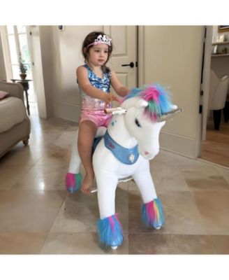 PonyCycle Model Y Rainbow Unicorn Rideable Toy for Age 3-4