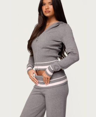 Women's Kaliya Stripey Knit Zip Up Hoodie