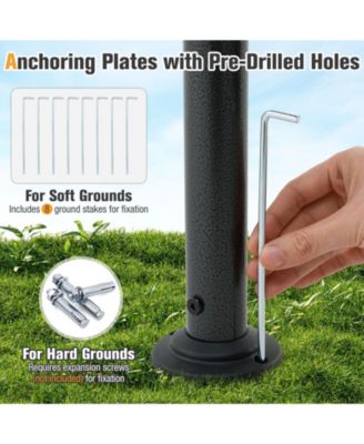 8' x 5' Grill Gazebo Outdoor Double-Tiered Grill Canopy w/ 2 Shelves & 6 Hooks