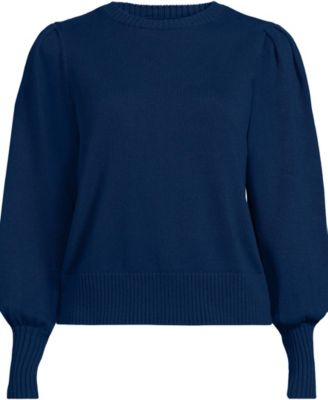 Plus Size Drifter Puff Sleeve Crew Neck Sweater