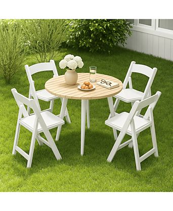 4 Pack Resin Folding Chairs with Padded Seats - Indoor/Outdoor