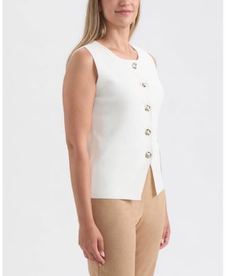 Women's Crew Neck Sweater with Button Detail