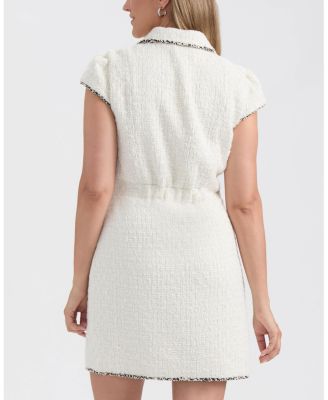 Women's Cap Sleeve Tweed Dress