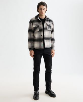 Men's Point Collar Long-Sleeve Overshirt Jacket