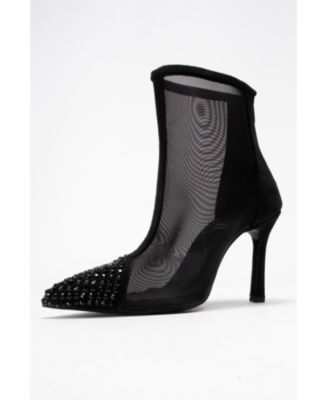 Farella Mesh Embellished Back-Zip Bootie (Women)