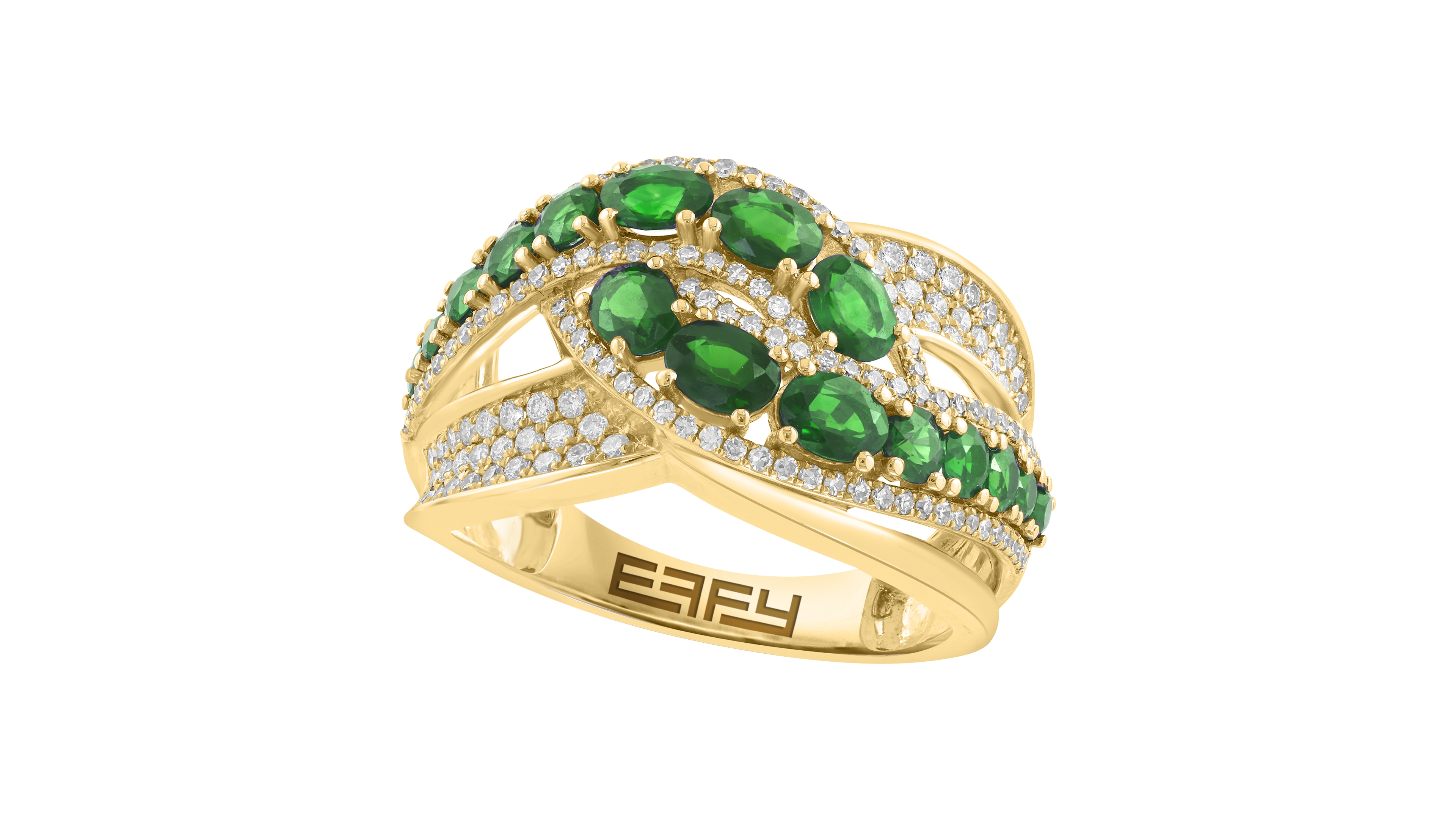Effy Collection Diamond (1/2 ct. t.w.) and Sapphire (2-1/20 Ring 14K Yellow Gold (Also Emerald Ruby)