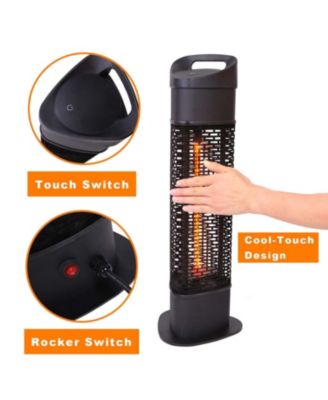 Outdoor Electric Heater, 25.6" Waterproof Patio Heater with Touch & Rocker Switch