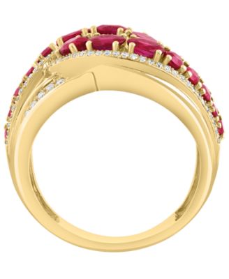 Diamond (1/2 ct. t.w.) and Sapphire (2-1/20 ct. t.w.) Ring In 14k Yellow Gold (Also in Emerald and Ruby)