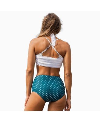 Plus Size 3in1 Adjustable Strap Split Front Tankini Swim Top