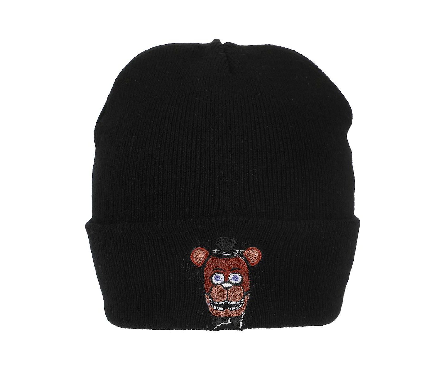 Мужская шапка Five Nights At Freddy's Freddy Embroidery On Acrylic Knit Standard Cuff, цвет: Чёрный — фото 1