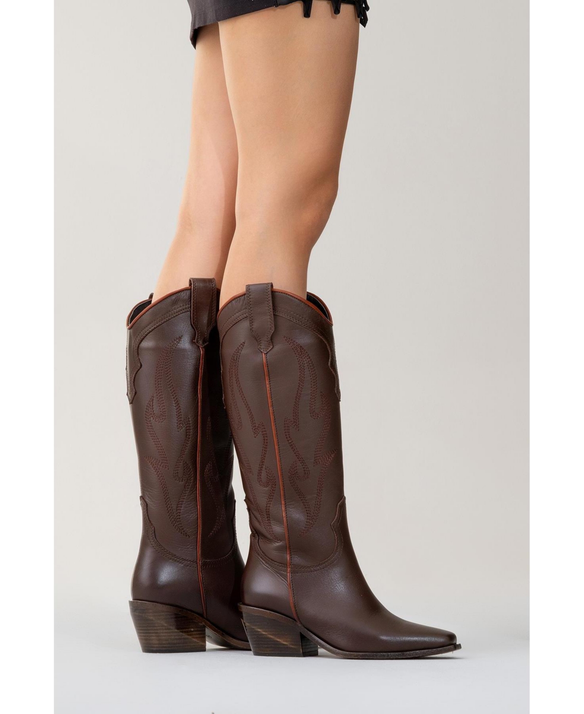 Forever & Always Shoes Pietro Leather Western Knee High Boot (Women)
