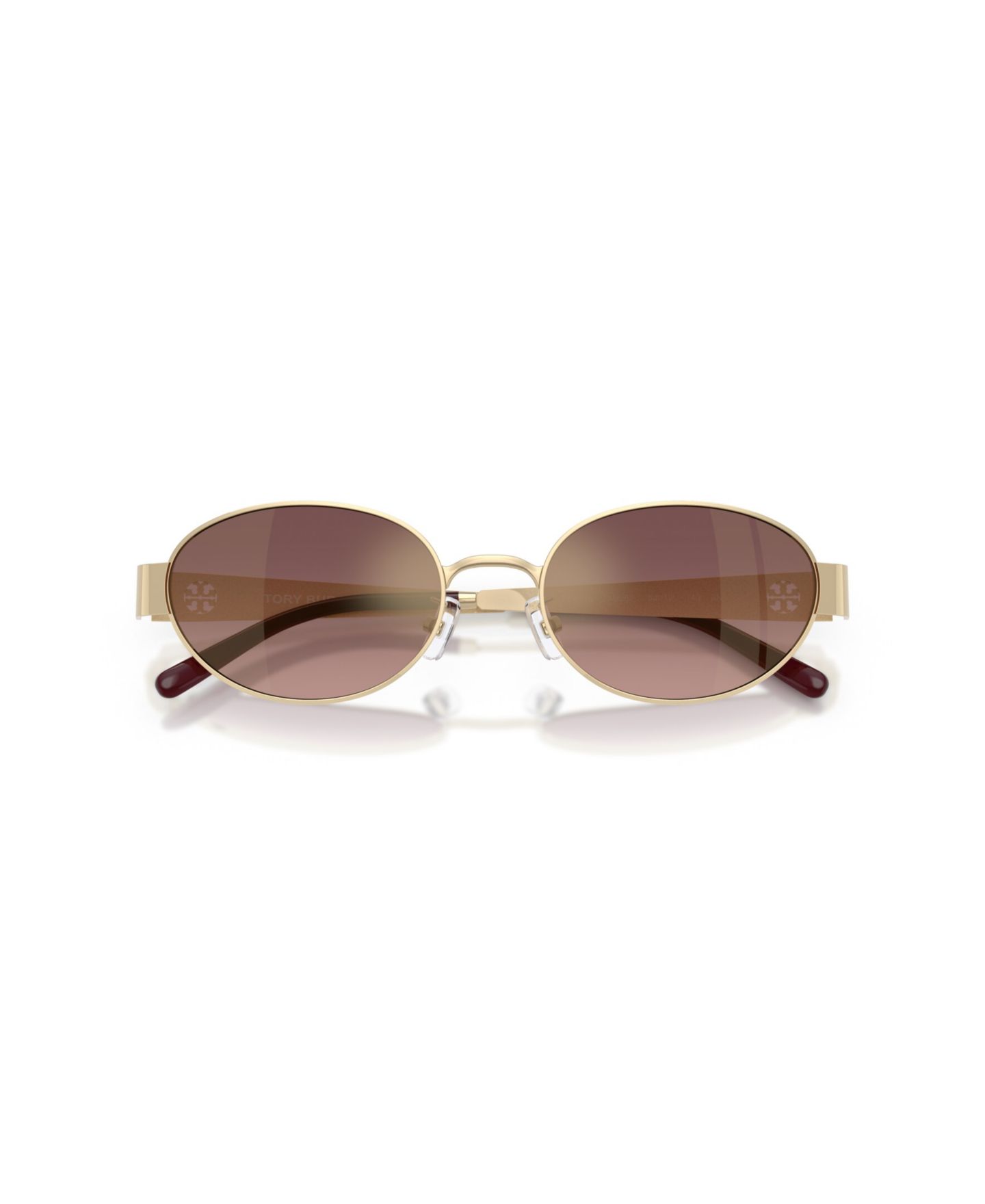 Женские солнцезащитные очки Tory Burch Oval Sunglasses, TY6116, цвет: Чёрный — фото 9