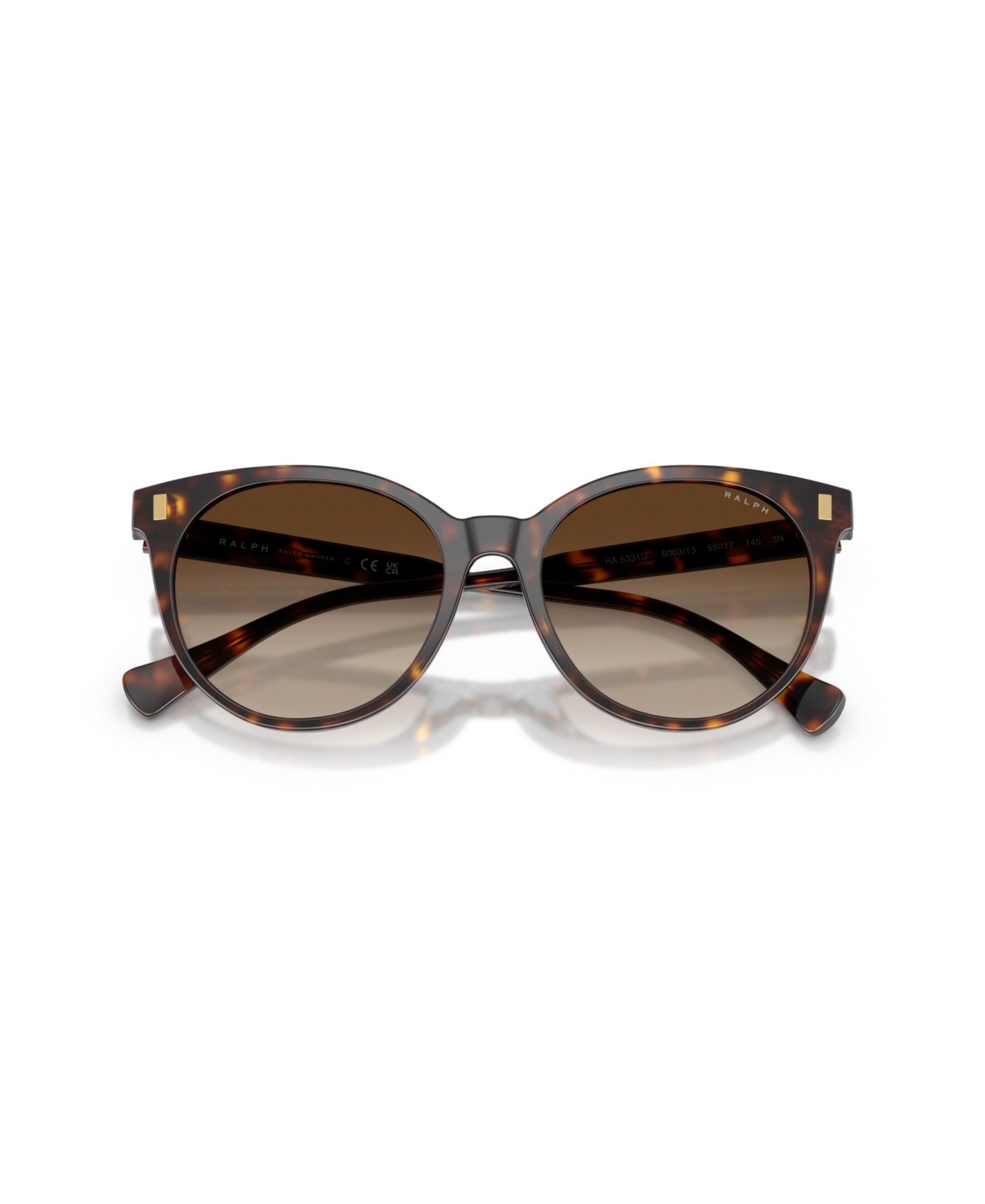 Женские солнцезащитные очки Ralph by Ralph Lauren Round Sunglasses, RA5331U, цвет: Блестящий чёрный — фото 11