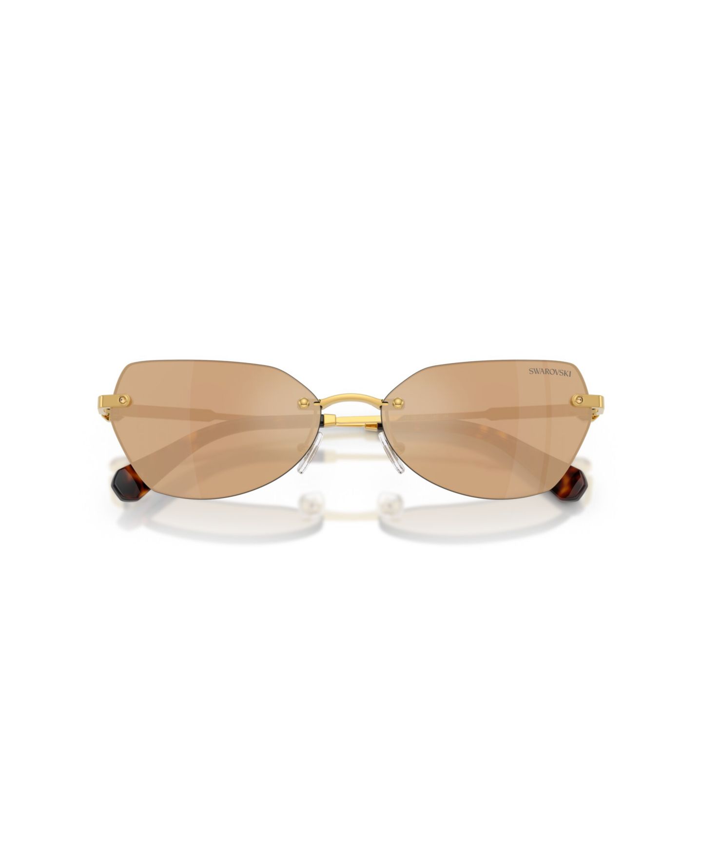 Женские солнцезащитные очки Swarovski Geometric Sunglasses, SK7038, цвет: Тёмный золотой — фото 2