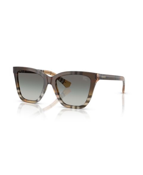 Женские солнцезащитные очки Burberry Square Sunglasses, BE4470, цвет: Клетчатый песочный