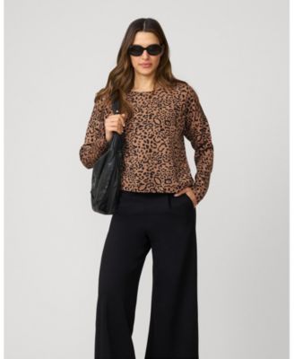 Women's Leopard Cropped Modal Sweatshirt