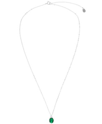 Crystal (2.16 ct. t.w.) and Cubic Zirconia (0.09 ct. t.w.) Pendant Necklace in Sterling Silver