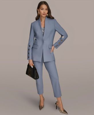 Women's Notch Lapel Collar One-Button Blazer