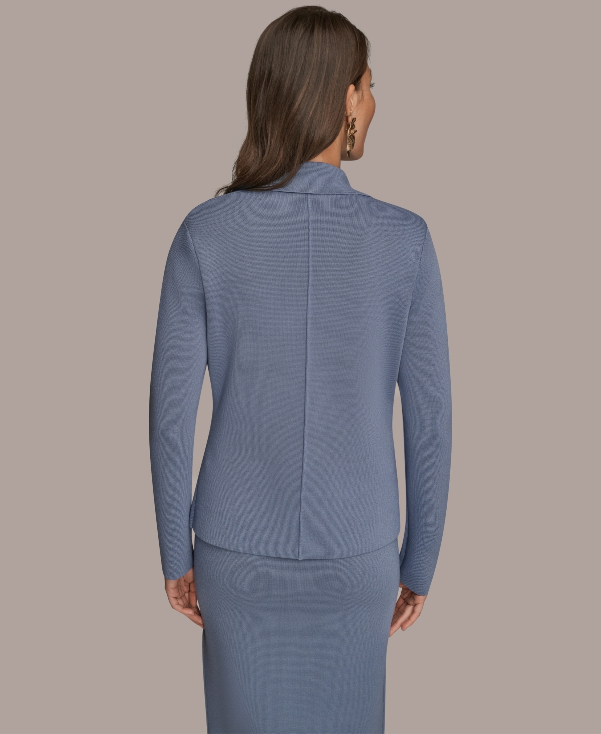 Donna Karan Women's Long Sleeve Sweater Blazer In Gray