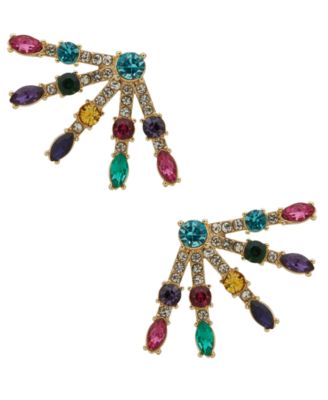 Emily in Paris - Glass Stone & Cubic Zirconia Gold-Tone Crawler Stud Earrings