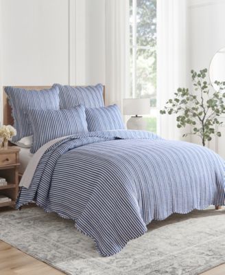 Martha Stripe Reversible 2-Pc. Quilt Set, Twin/Twin XL