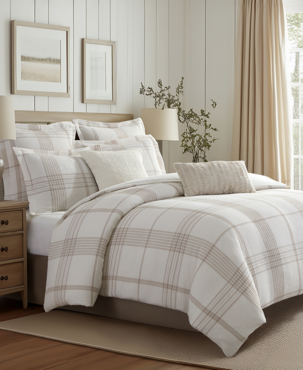 Levtex Home Waffle Plaid 3-pc. Comforter Set, King In Brown