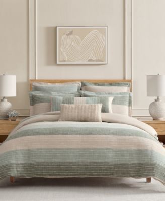 Sand Stripes Textured 3-Pc. Comforter Set, King/California King