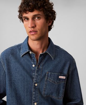 Men's Button-Front Denim Overshirt