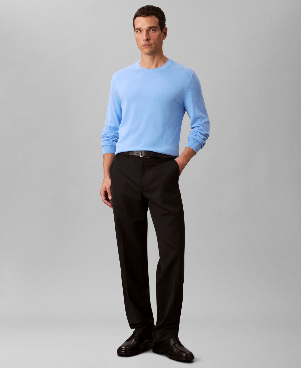 Calvin Klein Men's Supima Crewneck Sweater In Blue