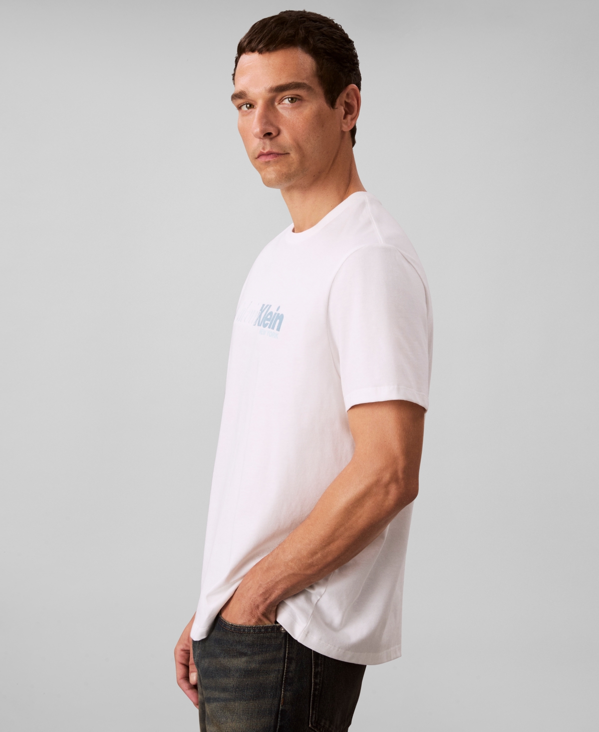 Calvin Klein Men's Cursive Graphic Short Sleeves T-Shirt