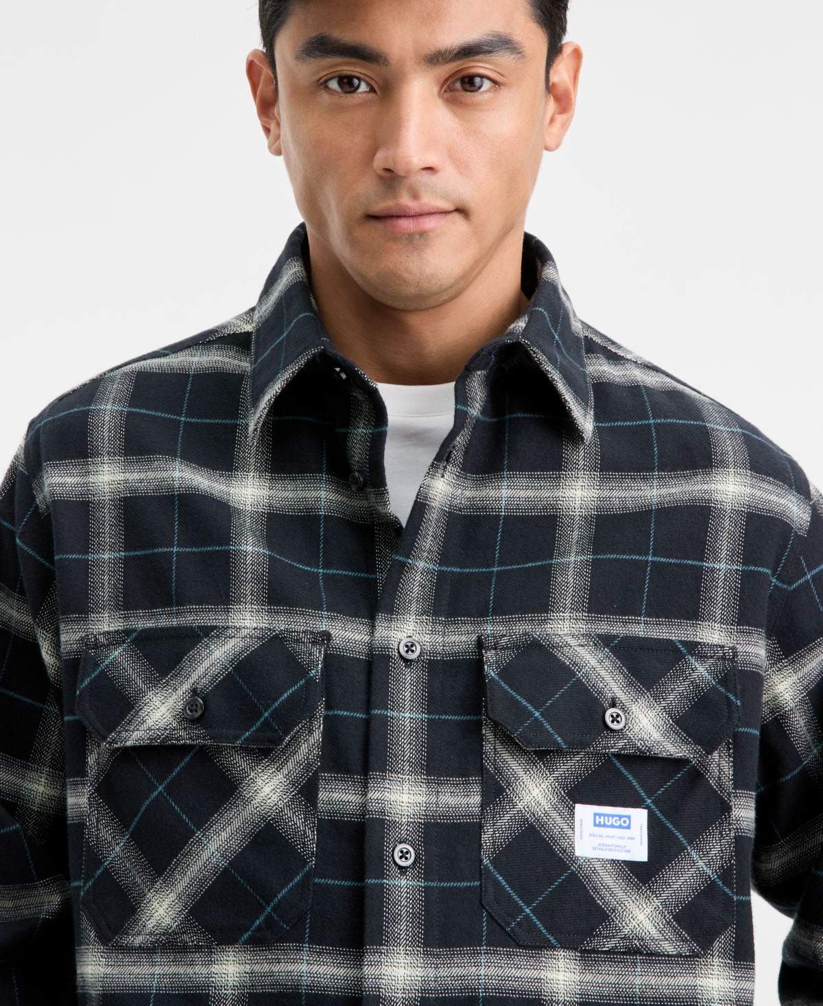 Hugo by Boss Men's Oversized-Fit Ebolt Plaid Long-Sleeve Shirt