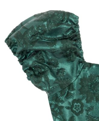 Girls' 7-16 Brocade Puff-Sleeve Dress