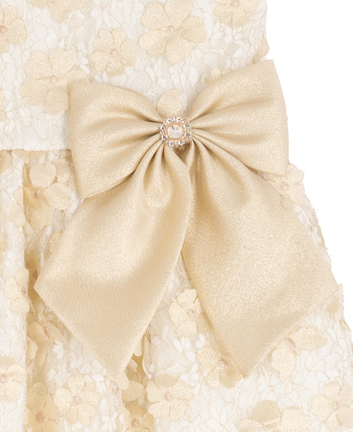 Rare Editions Girls 2T-6X 3D Flower Round Neck Dress