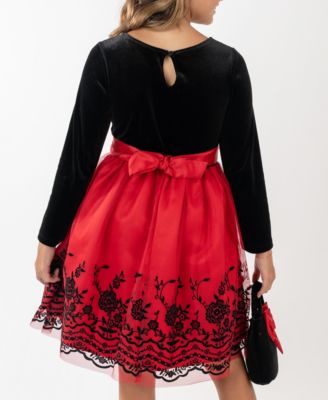 Girls' 7-16 Long-Sleeve Dress and Mini Handbag, 2-Piece Set