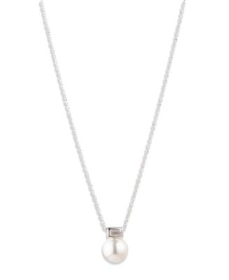 Lauren Ralph Lauren - Cubic Zirconia & Imitation Pearl Sterling Silver Pendant Necklace