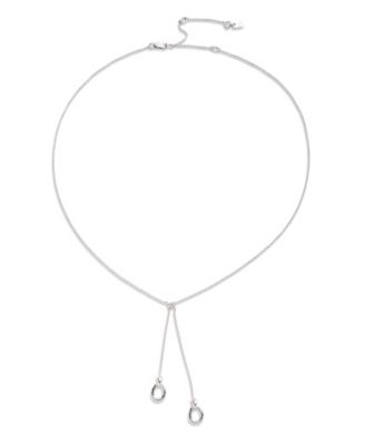 Lauren Ralph Lauren Sterling Silver Horsebit Y Necklace - Macy's