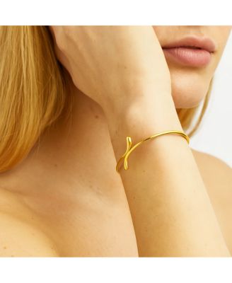 Isabella Gold Plated Teardrop Open Wrap Bangle Bracelet
