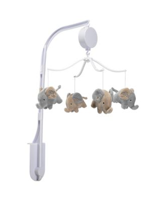 Elephant Love Musical Baby Crib Mobile Soother Toy - Gray
