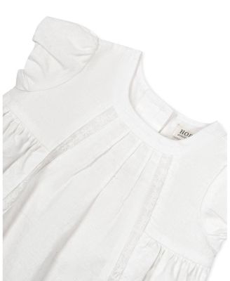 Baby Short Sleeve Special Occasion Linen Pintuck Dress