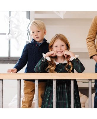 Boys Organic Mock Neck Cable Sweater with Buttons