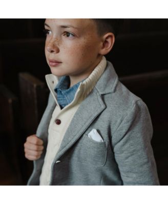 Baby Boys Mock Neck Cable Sweater with Buttons