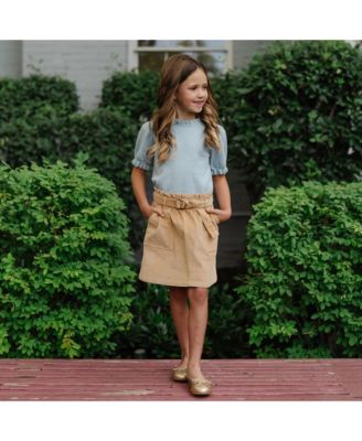 Baby Girls Puff Sleeve Ruffle Edge Sweater