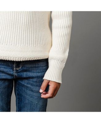 Baby Boys Long Sleeve Herringbone Detail Crew Neck Pullover Sweater