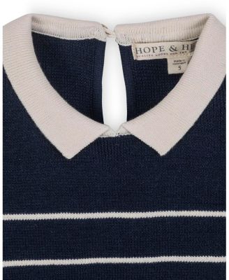 Big Girls Organic Short Sleeve Milano Sweater Dress with Collar