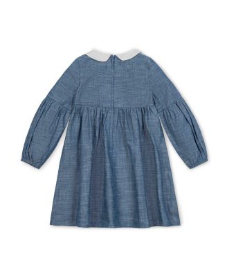 Little and Big Girls' Organic Empire Waist Peter Pan Collar Chambray Dress