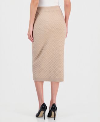 Women's Diamond-Texture Sweater Skirt