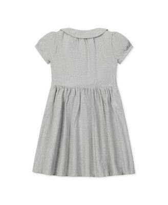 Little and Big Girls' Organic Double Breasted Flannel Dress with Collar