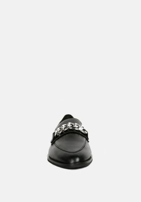 Rag and Co Womens Pola Leather Horsebit Loafers